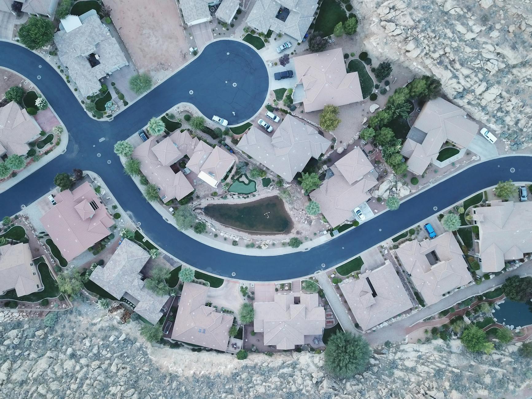 Residential neighborhood under construction in North America